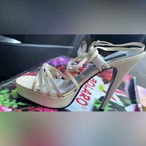Women's Strappy Platform High Heel Sandals in Cream